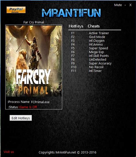 far cry primal trainer|Far Cry Primal v1.3.1 (+15 Trainer) PC .